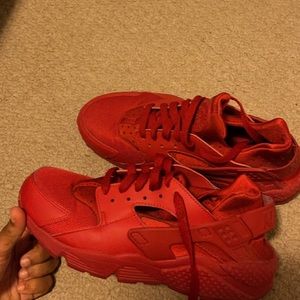Red Nike Air huaraches
